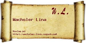 Wachsler Lina névjegykártya